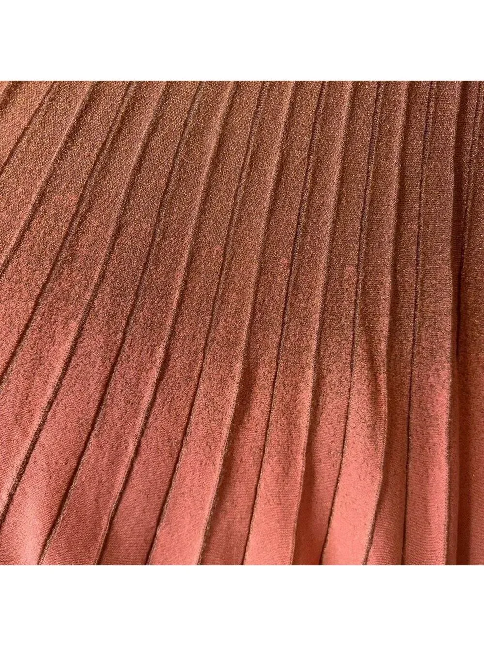 NWT Baum Und Pferdgarten Pleated Pull On Cyrilla Midi Skirt Peach Lurex Size XS